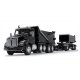 Kenworth T880 Dump Truck and Transfer Dump Trailer Black