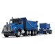 Kenworth T880 Dump Truck and Transfer Dump Trailer Blue