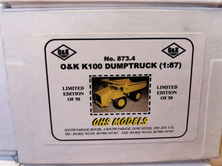 (image for) OHS O&K K100 Dump truck 1/87 - Click Image to Close