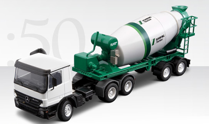 (image for) Conrad Mercedes 2 Axle Tractor with 2 Axle Stetter Mixer Trailer - Click Image to Close